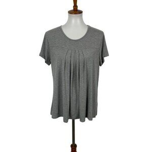 Latuza Pajama Top Medium Gray Short Sleeve Soft Lounge Sleepwear Basic